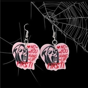 SCREAM GhostFace Earring “ No You Hang Up First  “ Horror Movie Themed E…